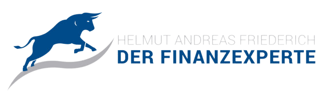Logo: Der Finanzexperte Helmut Andreas Friederich mit Blaue Stier
